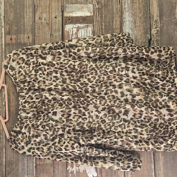 INC International Concepts Leopard Print Brown Tuni, Tag Missing, Plus Size 1X - Picture 2 of 3